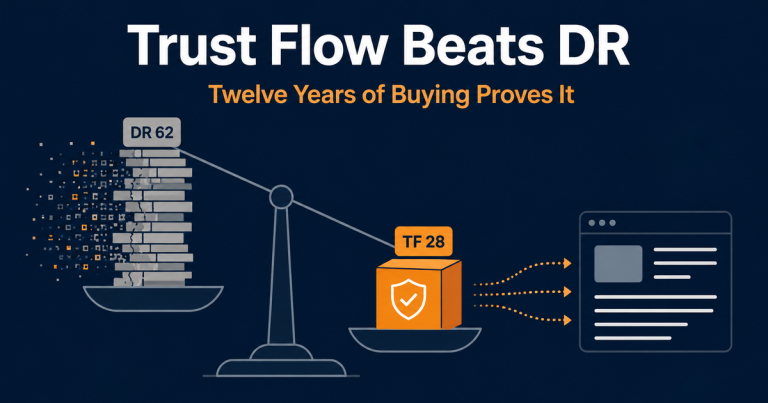 I Buy Domains on Trust Flow and Ignore DR. Twelve Years In, I’m Not Changing.